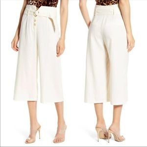 June & Hudson Belted High Waist Culottes Pants